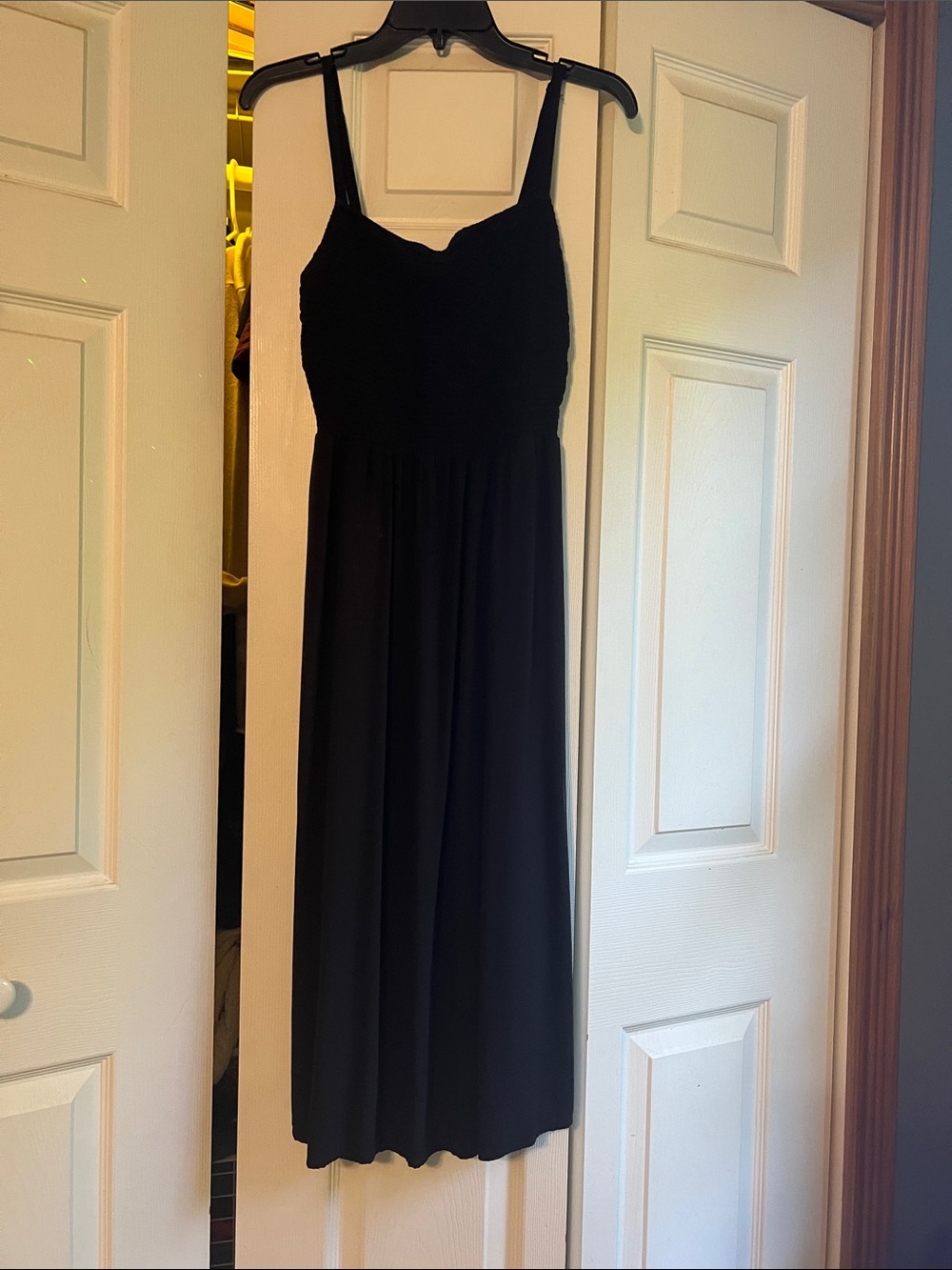 Old Navy Black Smocked Midi Dress with Adjustable Straps